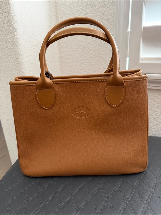 Longchamp Handbags - Longchamp Tan Leather Top-Handle Tote